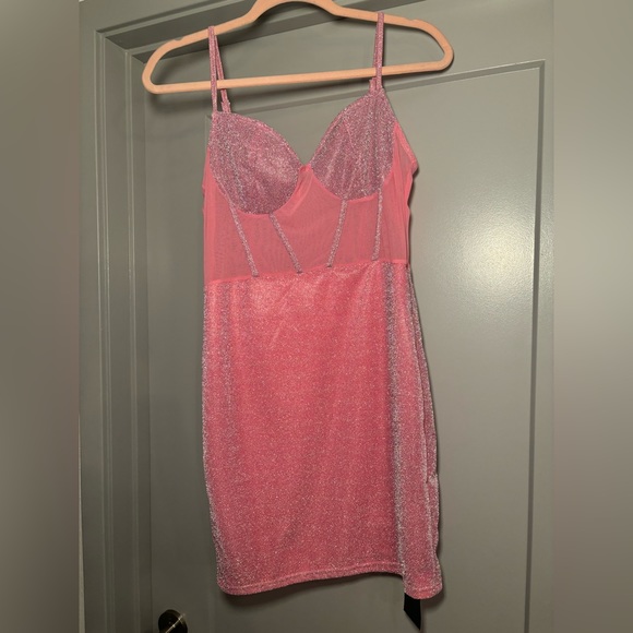NWT Shimmery Pink Mini Dress | Large - Picture 2 of 10